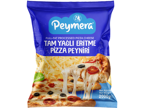 Peymera mozzarella peyniri, yumuşak ve esnek dokusu ile dengeli zengin lezzetiyle öne çıkar; kalsiyum açısından zengin yapısıyla pizza, sıcak yemekler ve salatalara özel bir dokunuş katar. Gramajlar: 200g-1000g-2000g